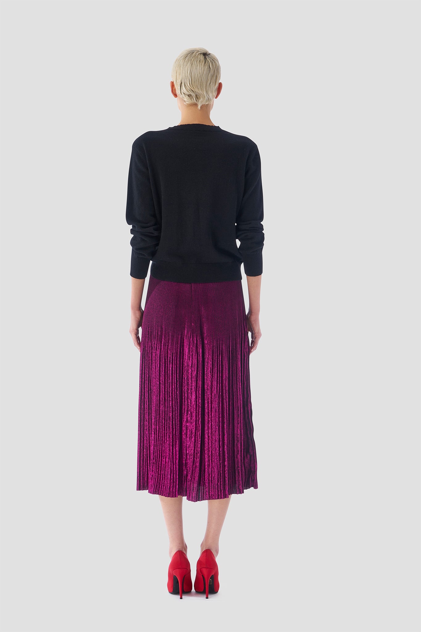 Foil Pleated Skirt