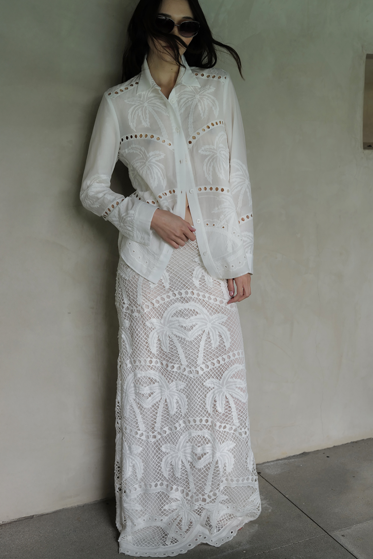 Bohemian Palms Slim Maxi Skirt