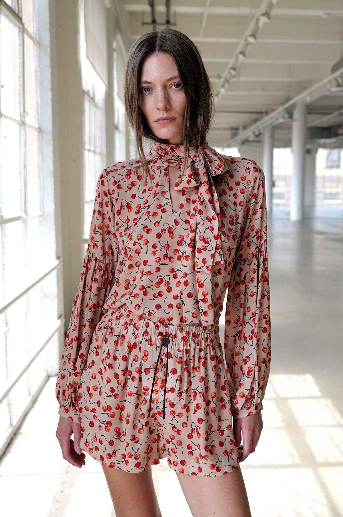 Cherry On Top Tie Blouse