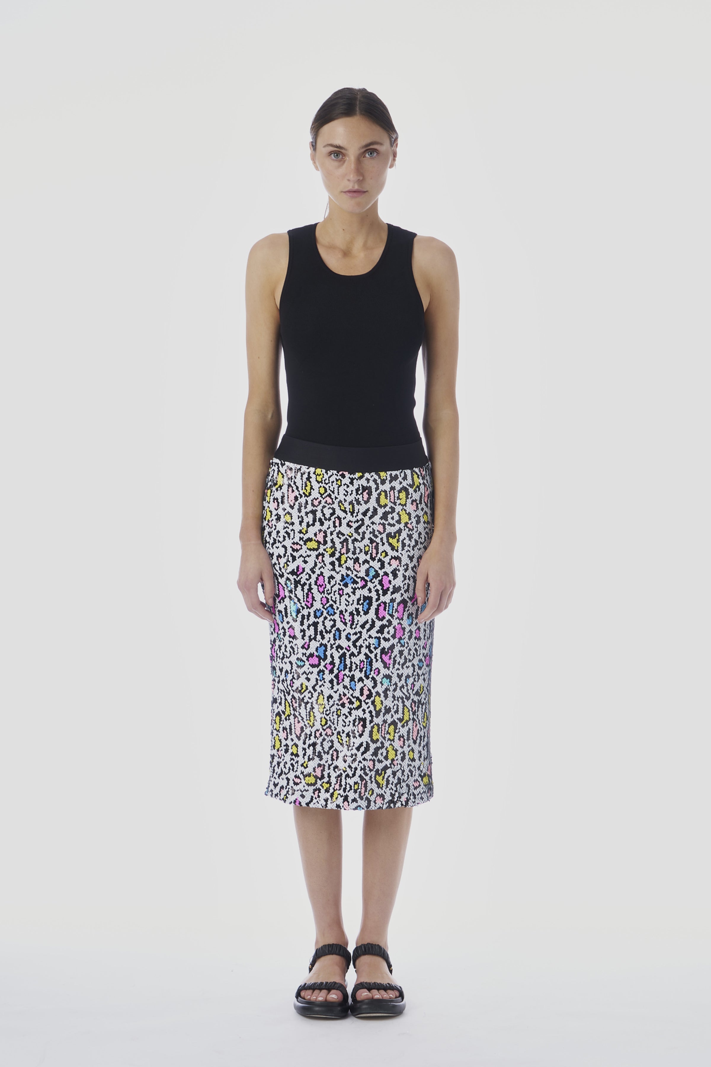 Neon Safari Sequin Liza Skirt