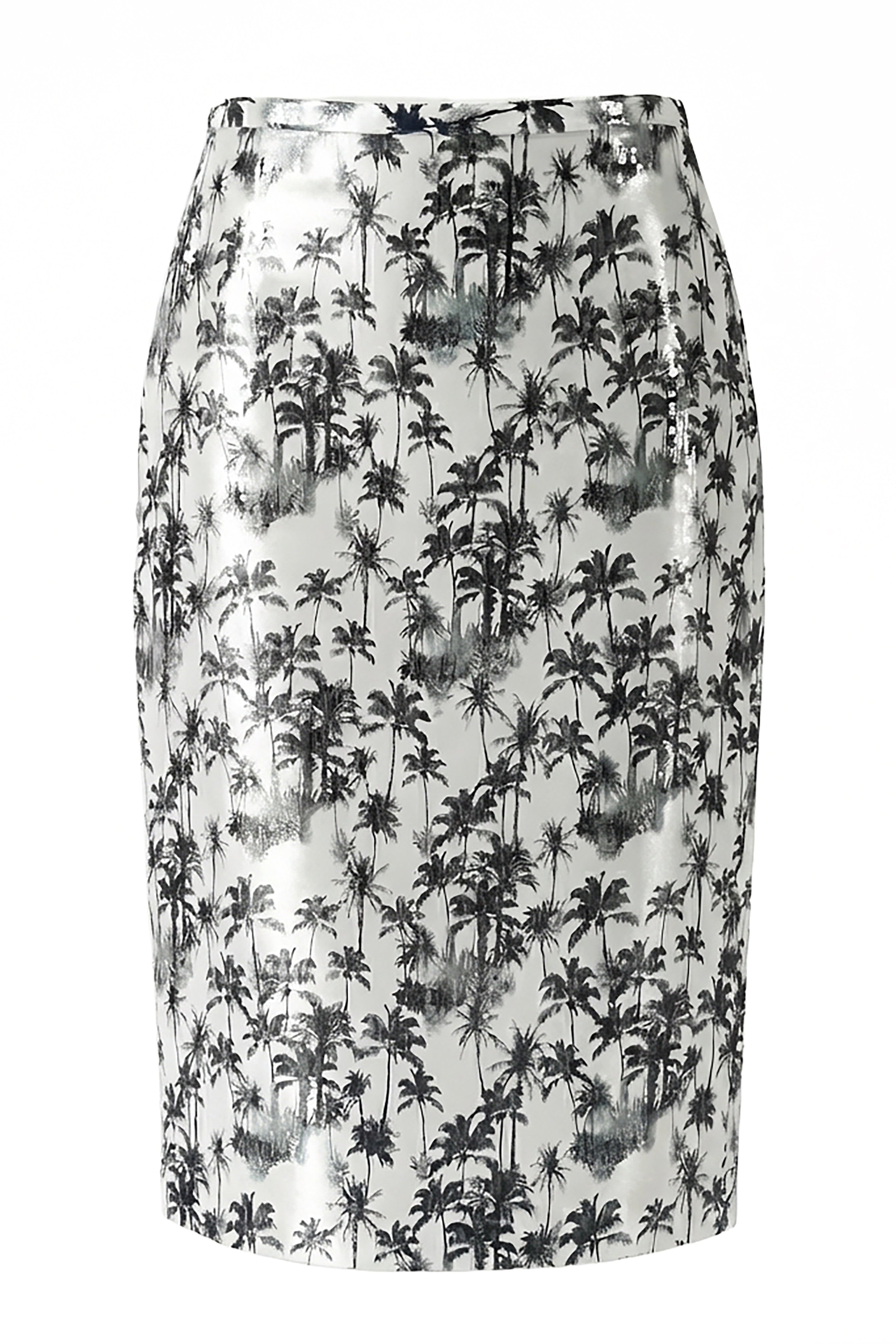 Black Palms Pencil Skirt