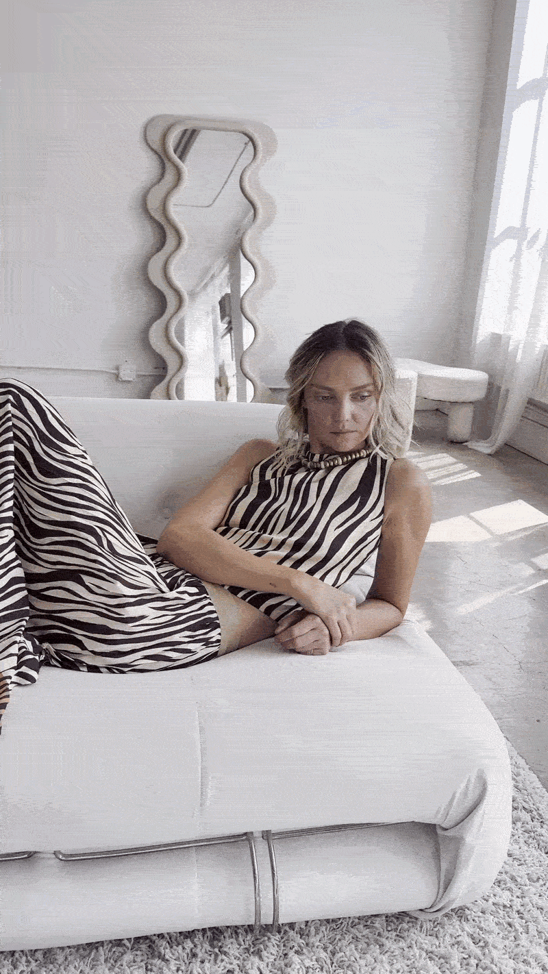 Hidden Tiger Pleated Skirt