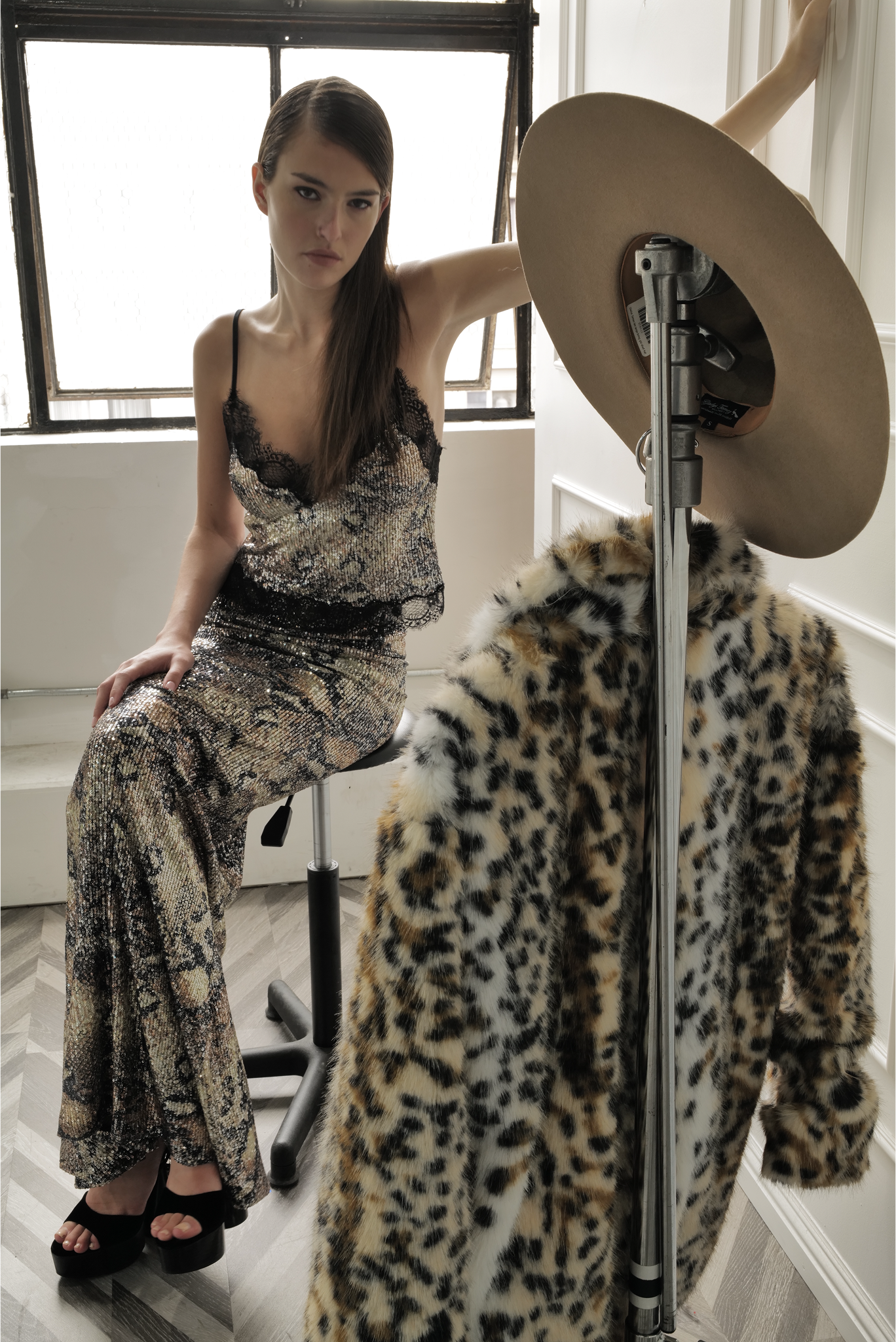 Glossy Snake Lace Cami