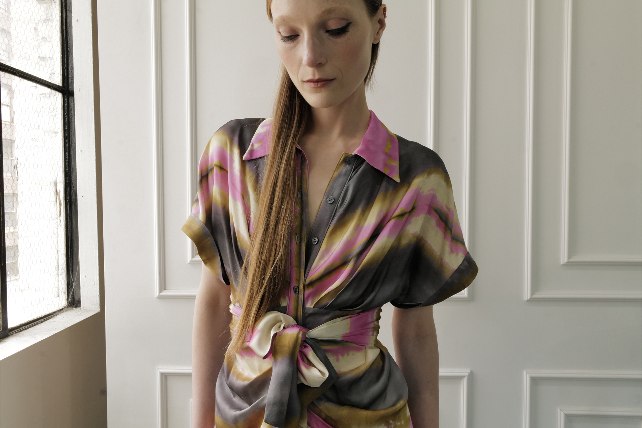 Shibori Stripe Miko Dress