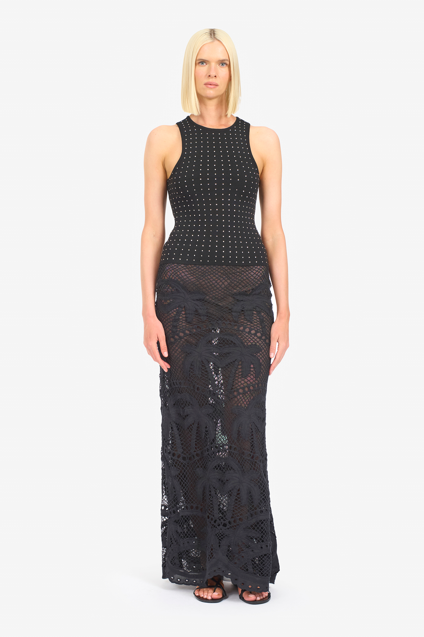 Bohemian Palms Slim Maxi Skirt