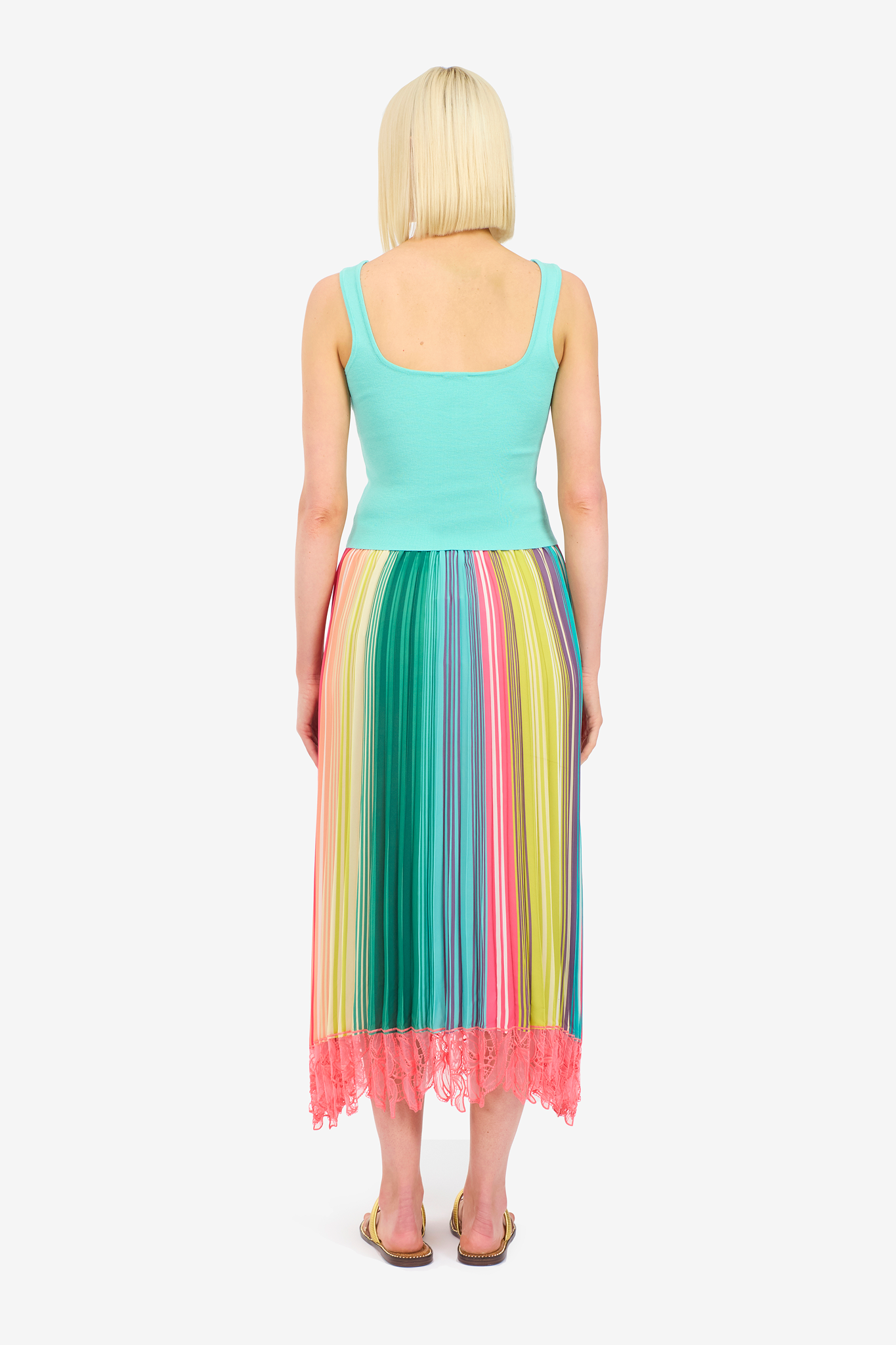 Summertime Super Stripe Pleated Skirt