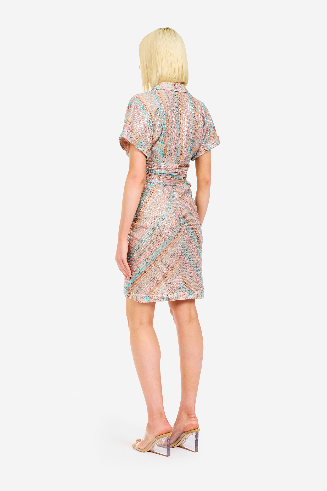 Mini Miko Dress Aqua Rainbow