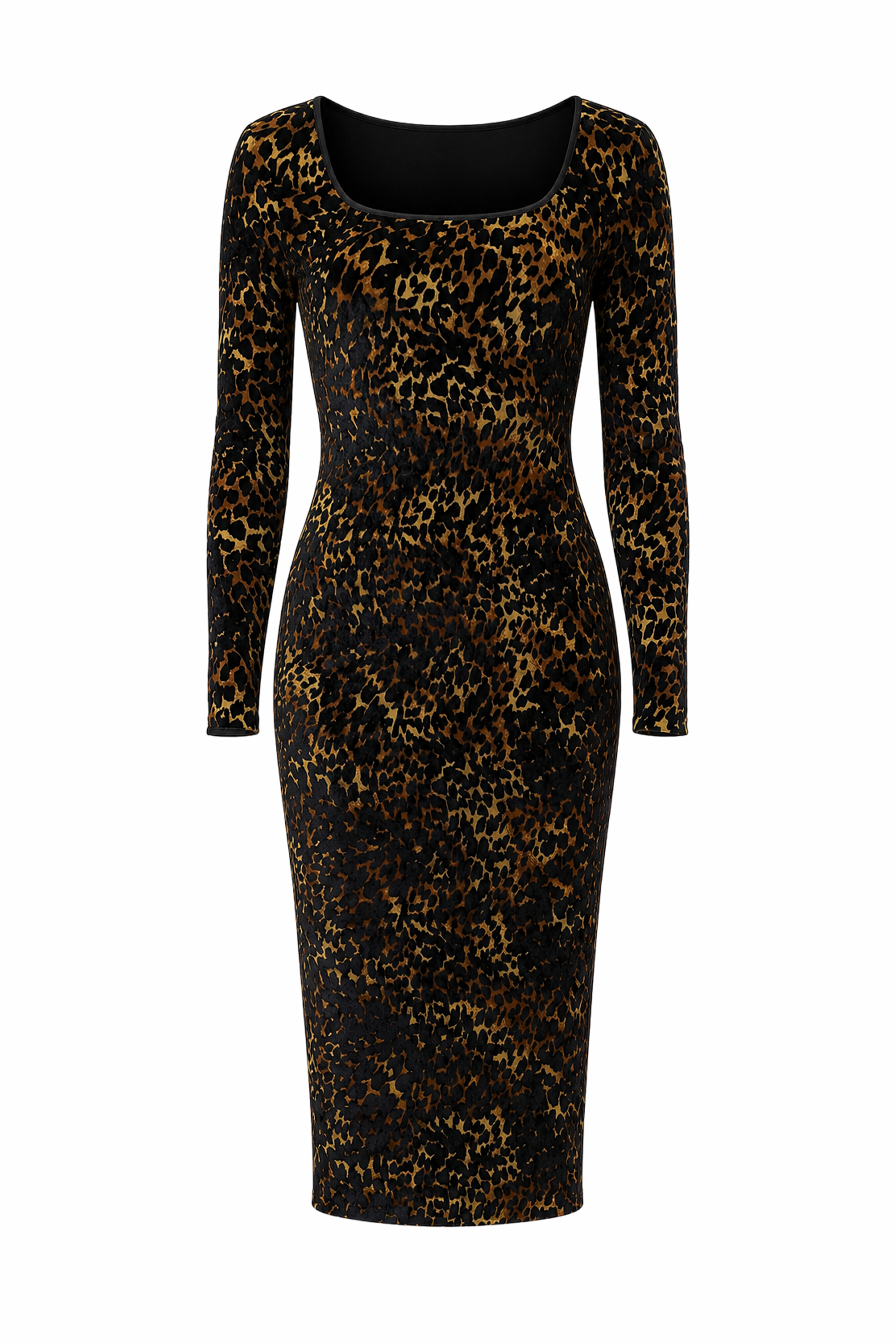 Classic Leopard Square Neck Twiggy Dress