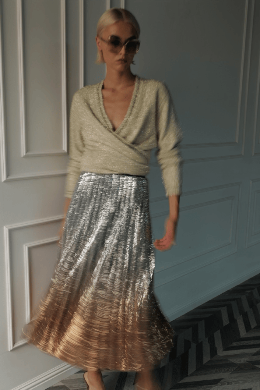 Belinda Ombre Pleated Skirt