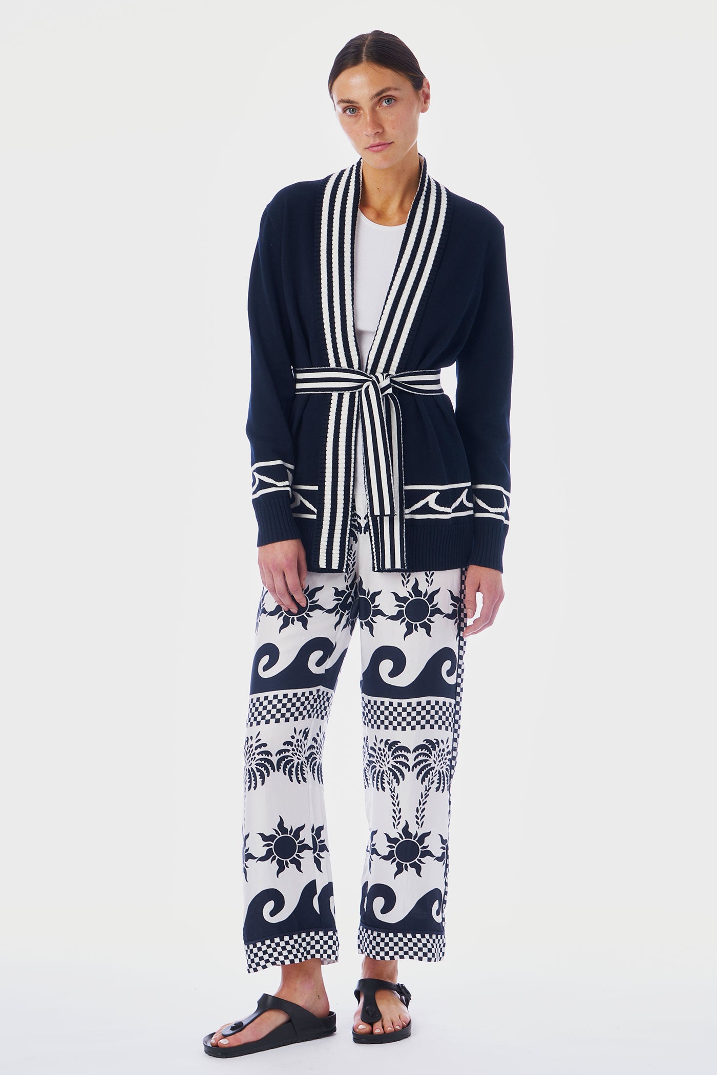 White Cap Boyfriend Cardigan