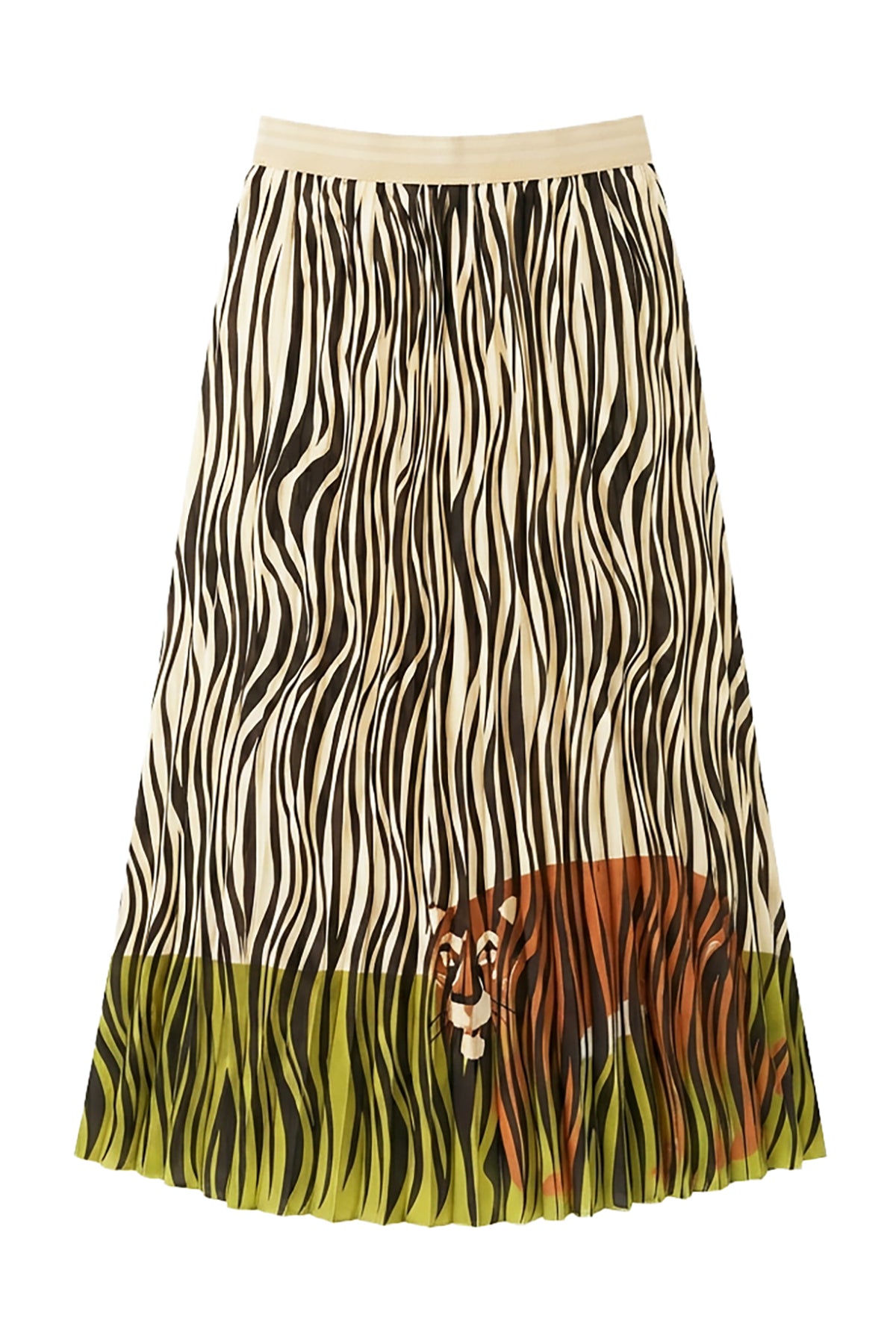 Hidden Tiger Pleated Skirt