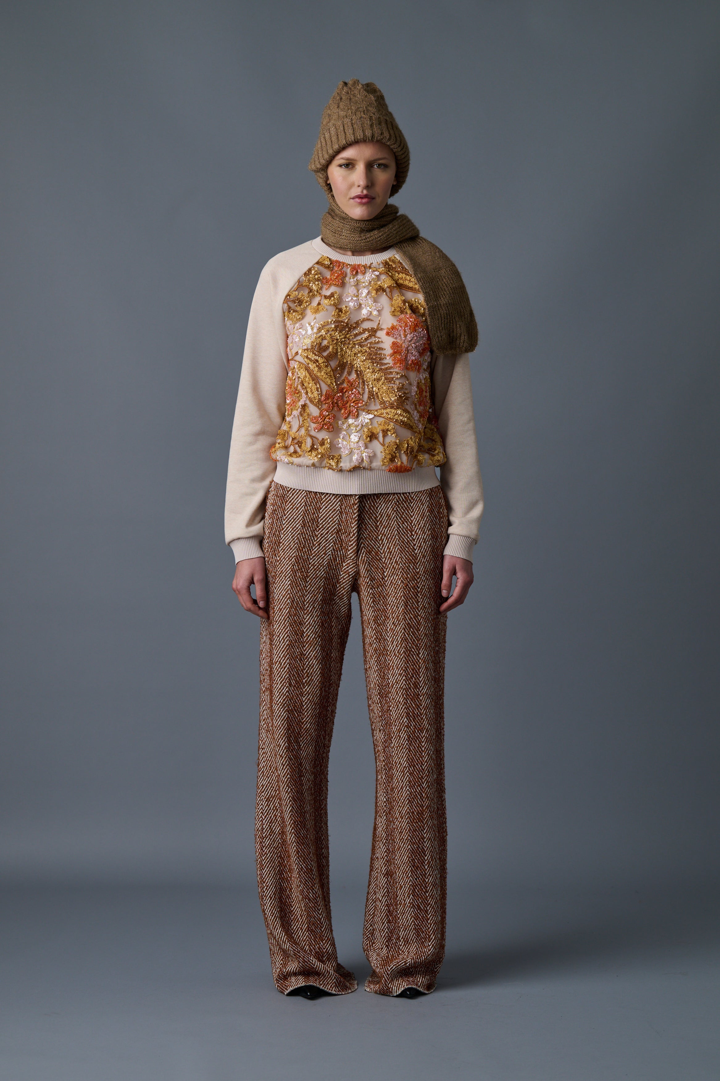 Le Superbe Sun floral sequin pullover