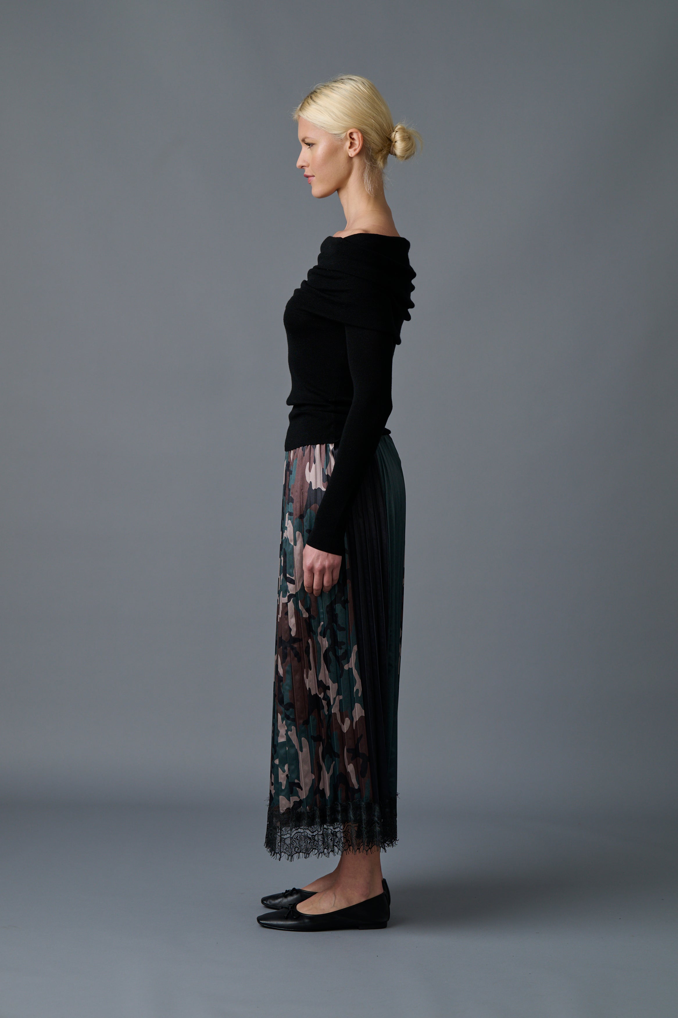 Le Superbe Urban Camo Pleat Skirt