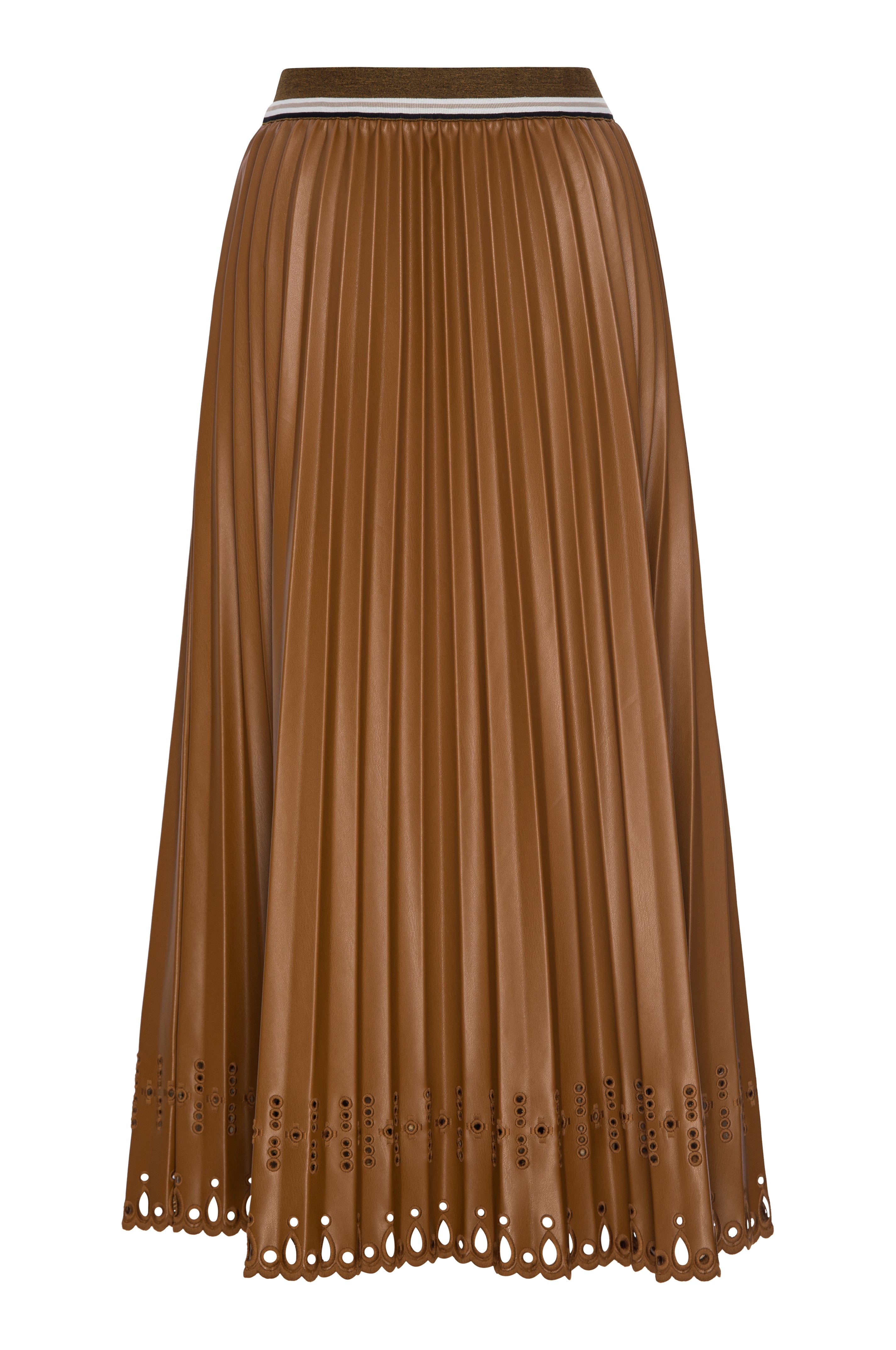 Le Superbe Pleats to meet you skirt brown vegan leather
