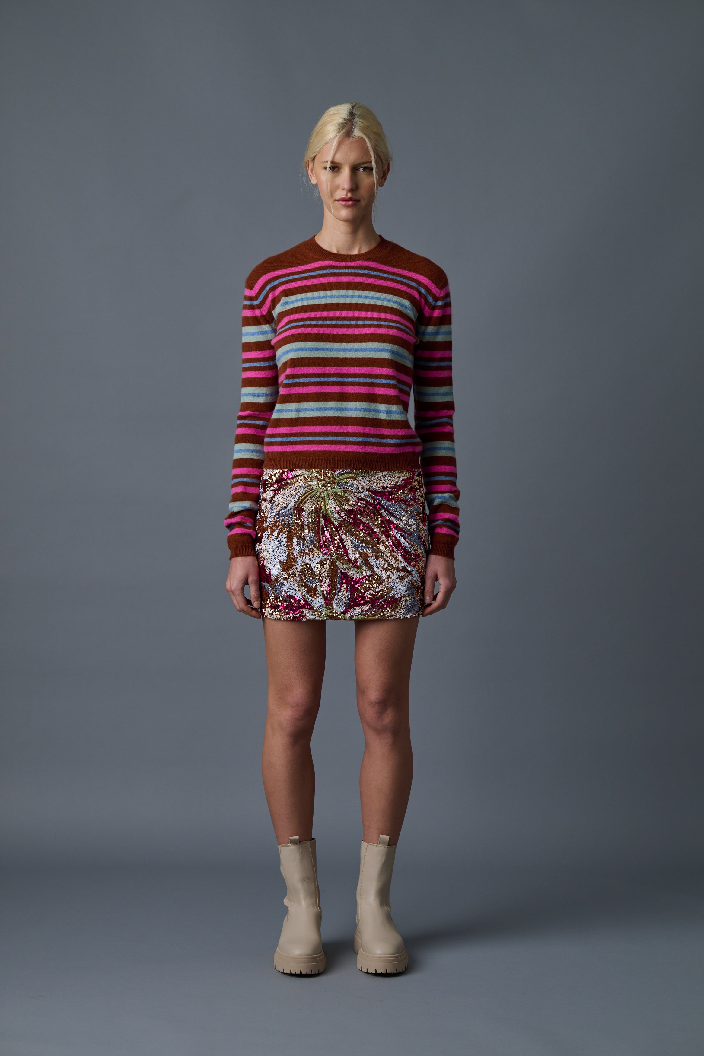 My crew sweater multi stripe 