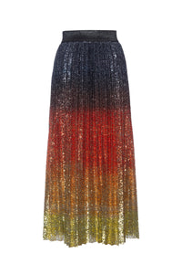 Flame Degrade Pleat Skirt
