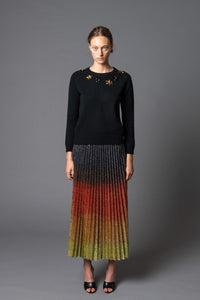 Flame Degrade Pleat Skirt