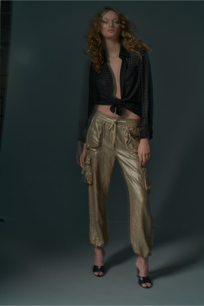 Metallic Super Cargo Pants
