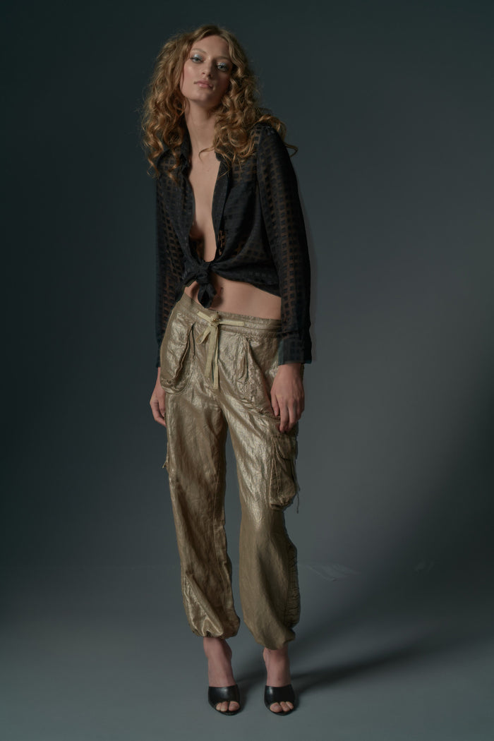 Metallic Super Cargo Pants