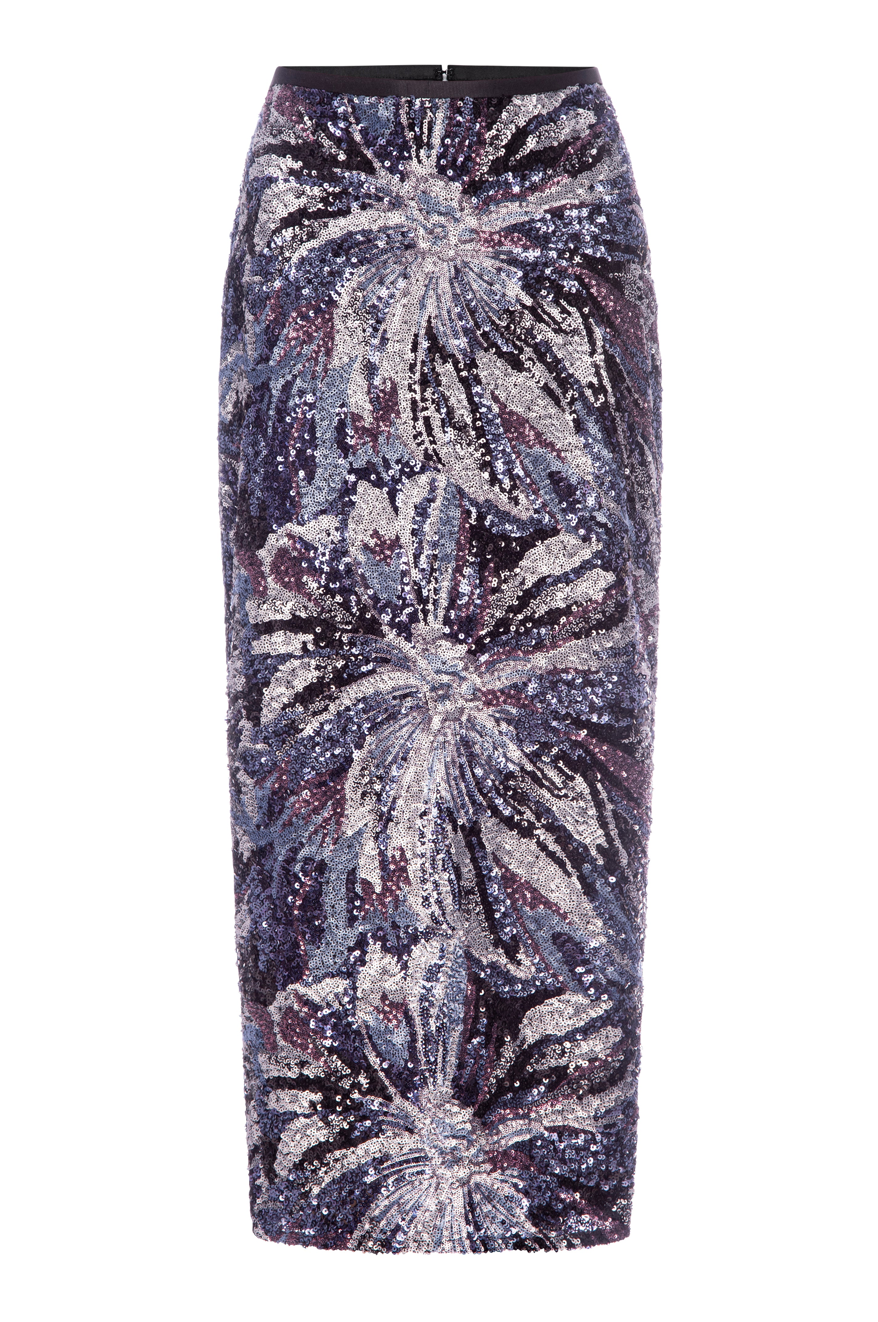 le superbe midnight abstract floral skirt