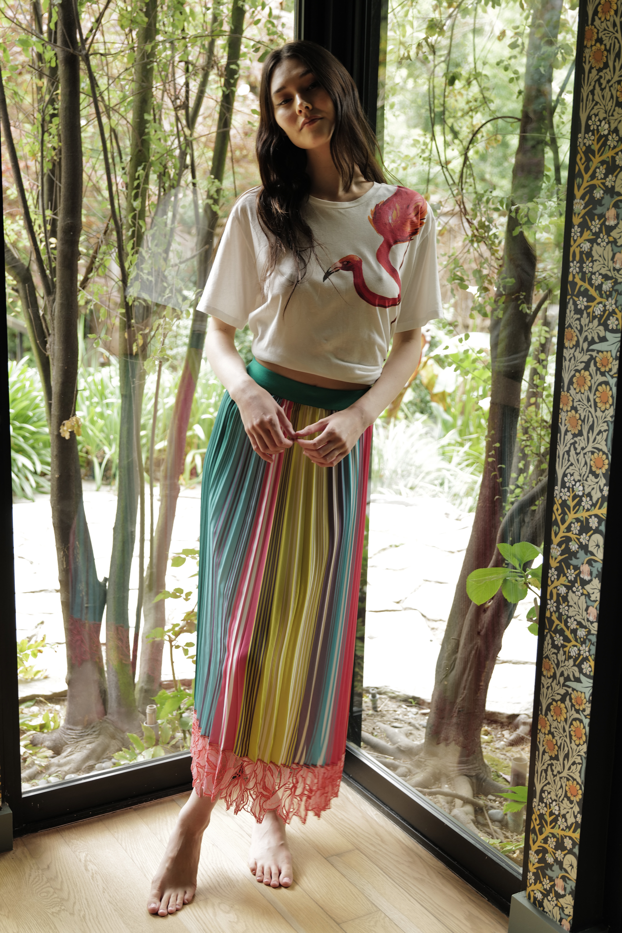 Summertime Super Stripe Pleated Skirt