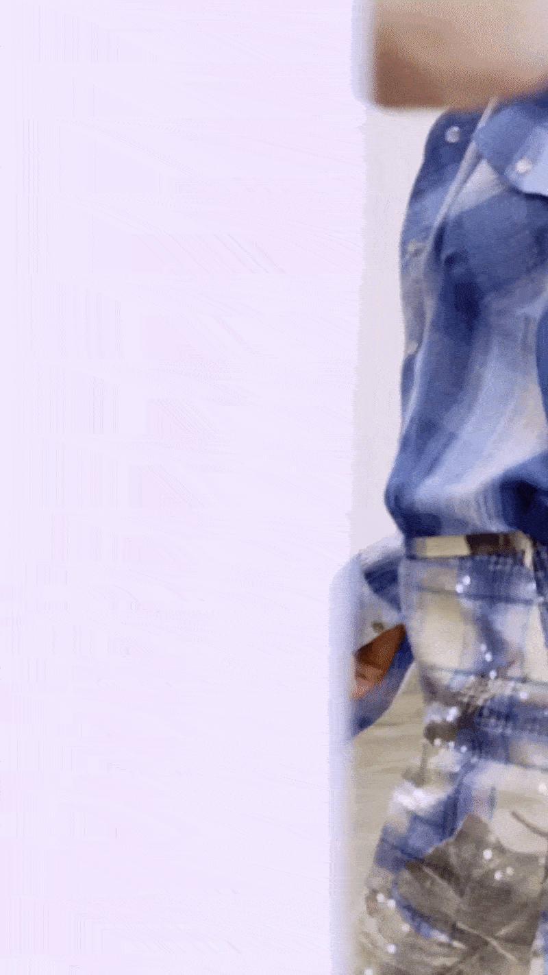 Blue Jean Plaid Western Shirt