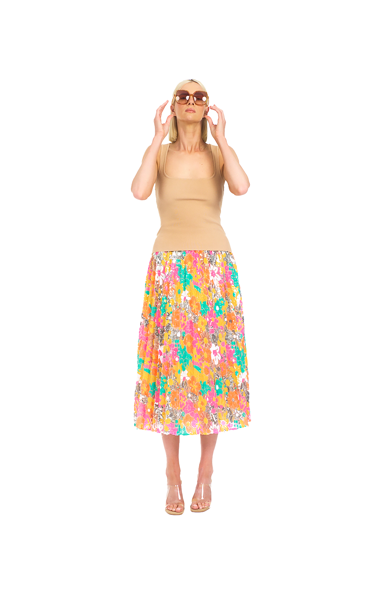 Neon Tuileries Pleated Skirt