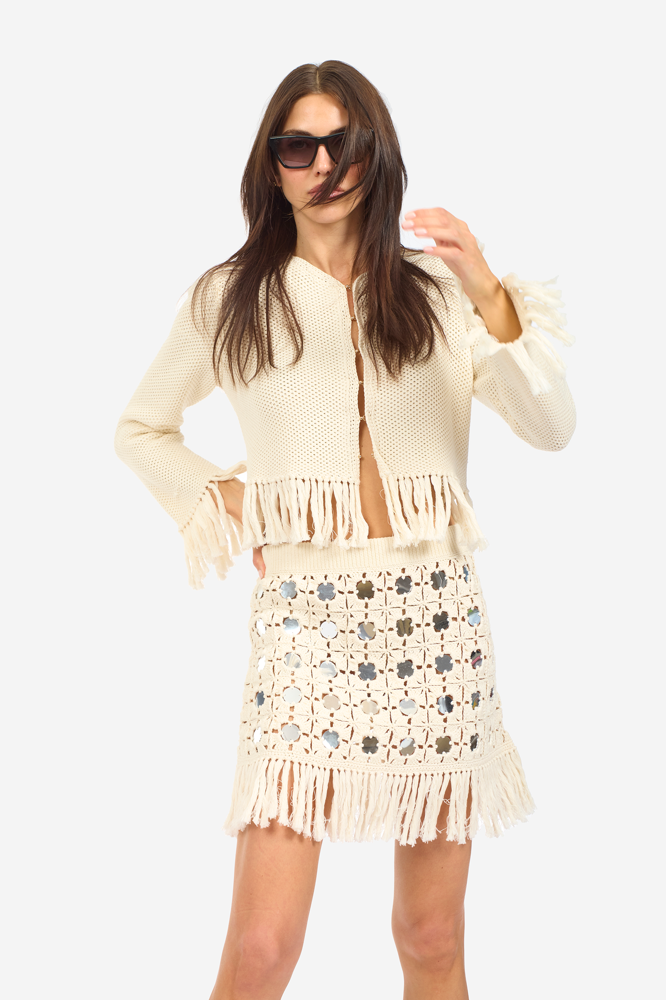 Gypset Crochet Mirrored Mini Skirt
