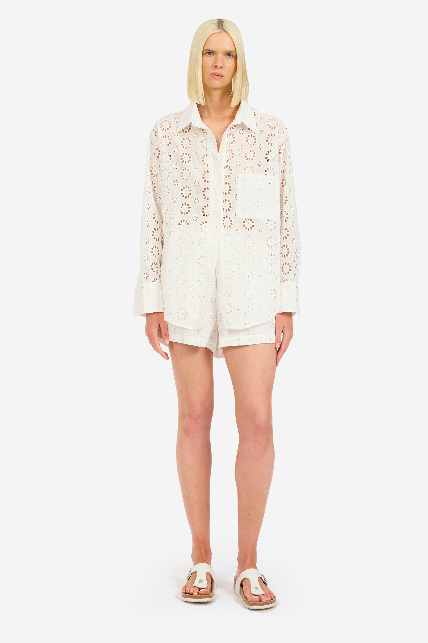 Eyelet Shine Over You Shirt