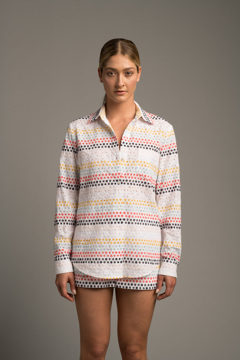 Sunset Eyelet Bf Shirt