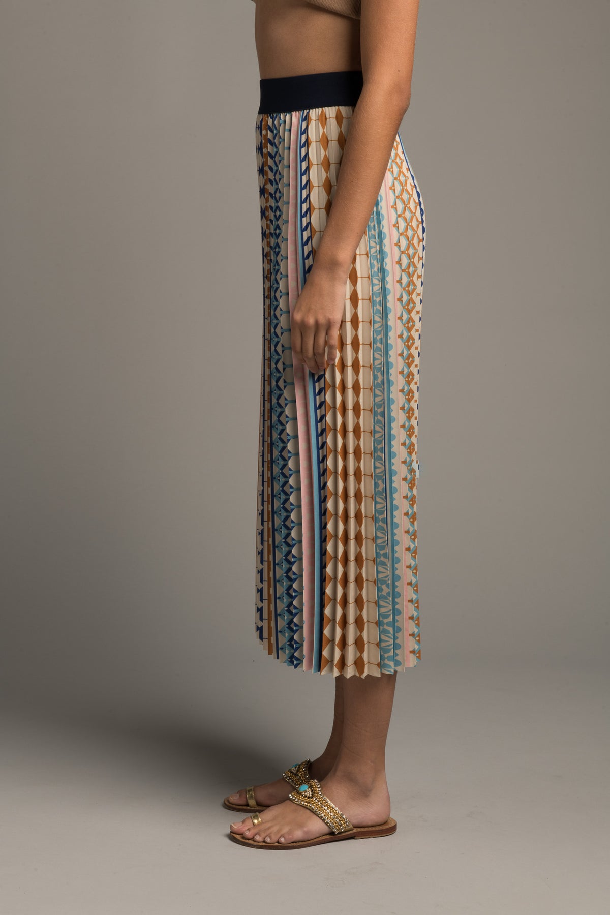 Moroccan Tiles Pleated Skirt
