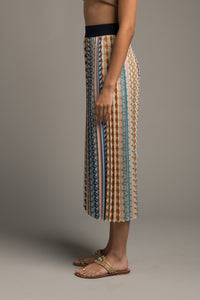 Moroccan Tiles Pleated Skirt