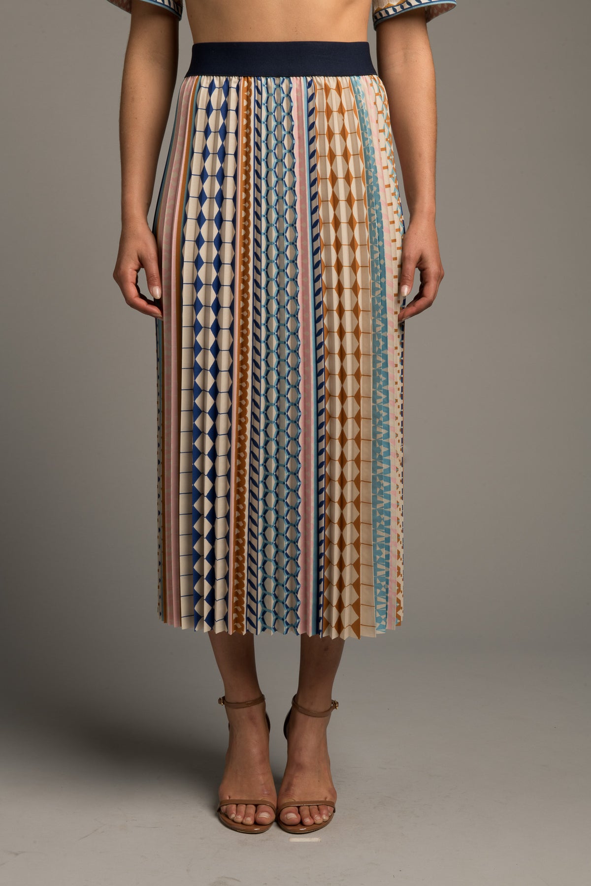 Moroccan Tiles Pleated Skirt