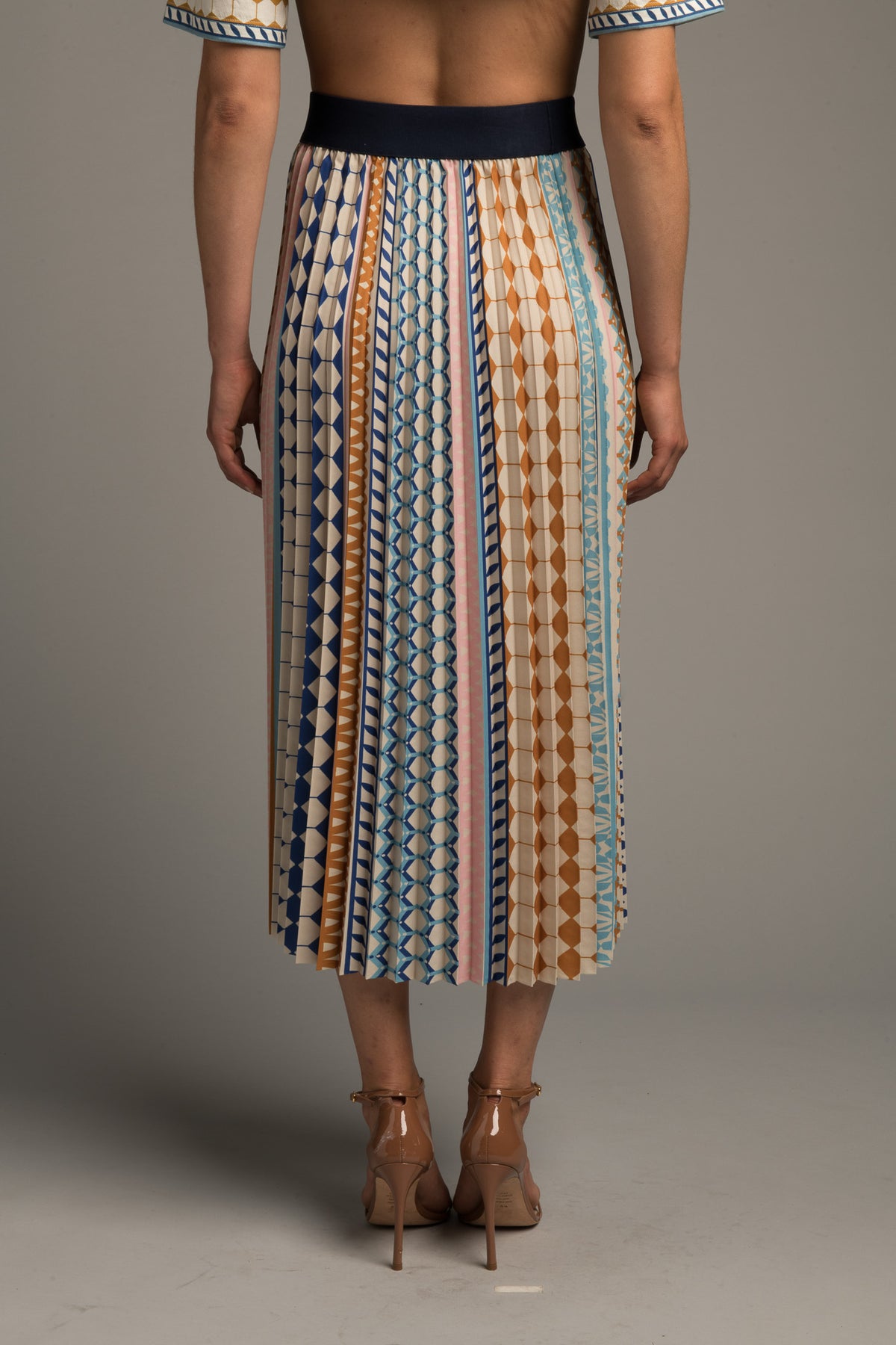 Moroccan Tiles Pleated Skirt