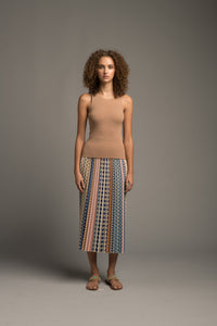 Moroccan Tiles Pleated Skirt