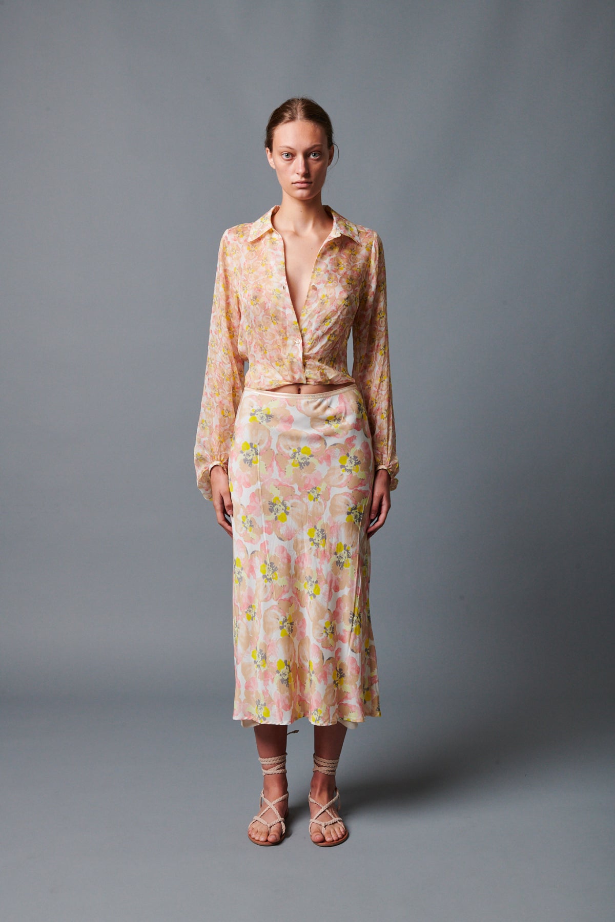 A-Lister Slip Skirt In Pale Warhol Floral