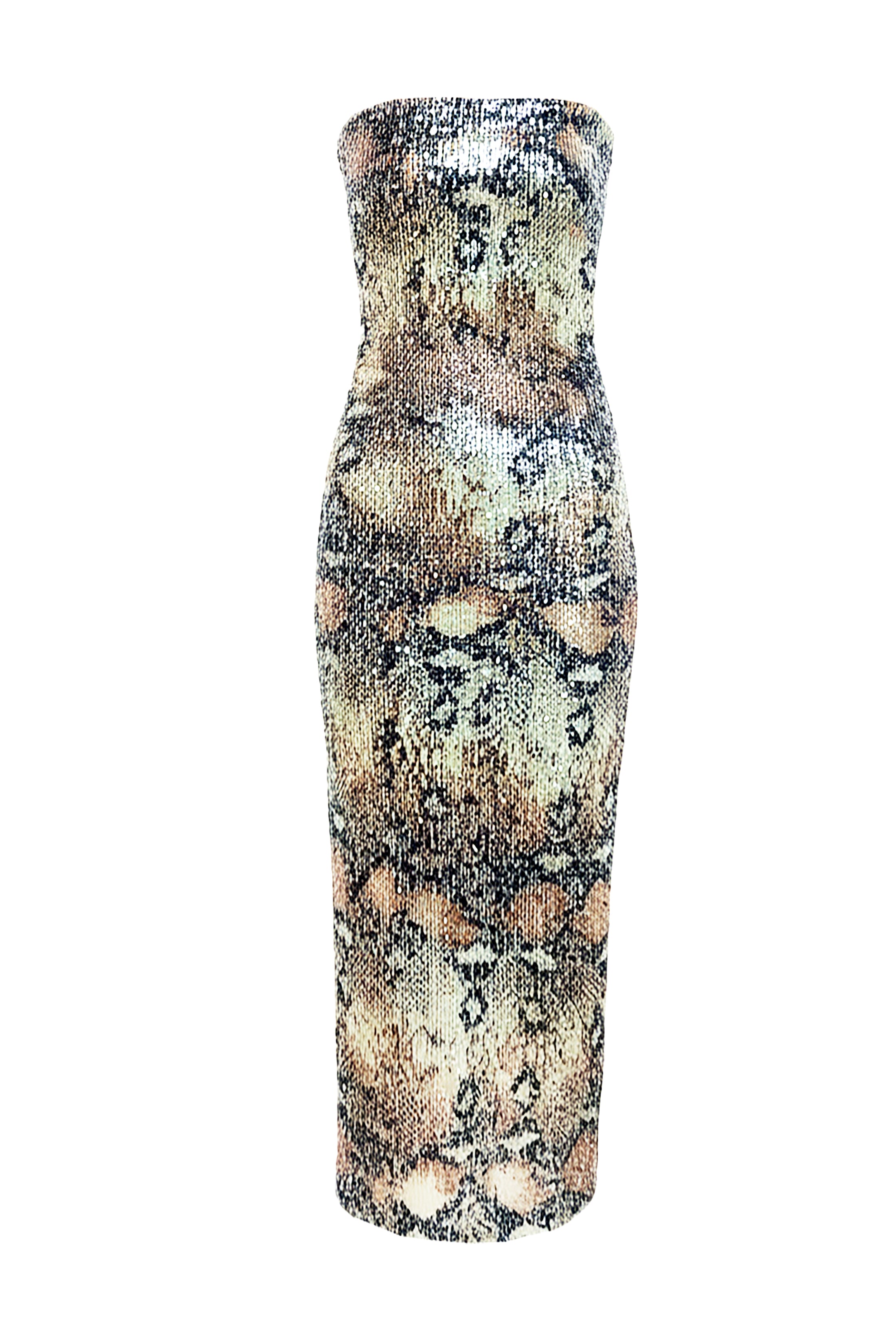 Glossy Snake Tube Dress