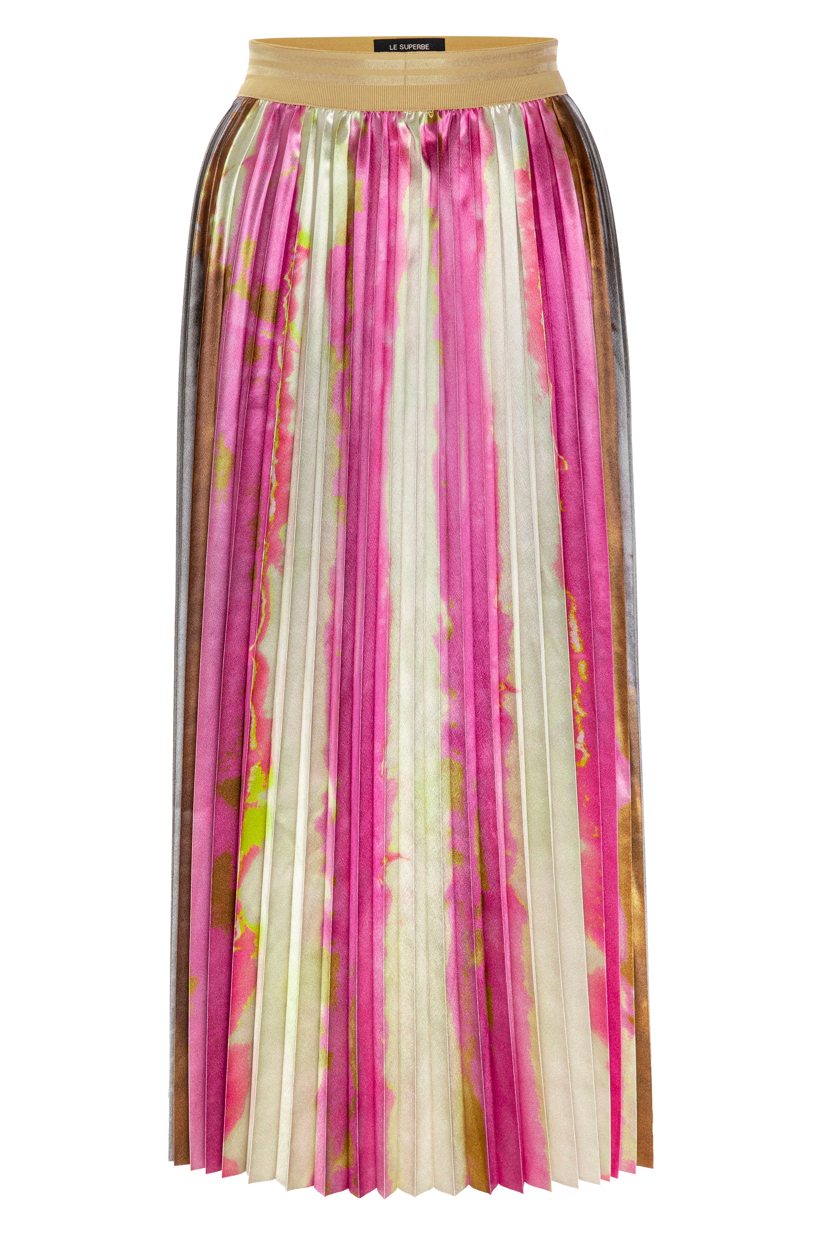 Shibori Stripe Pleated Skirt