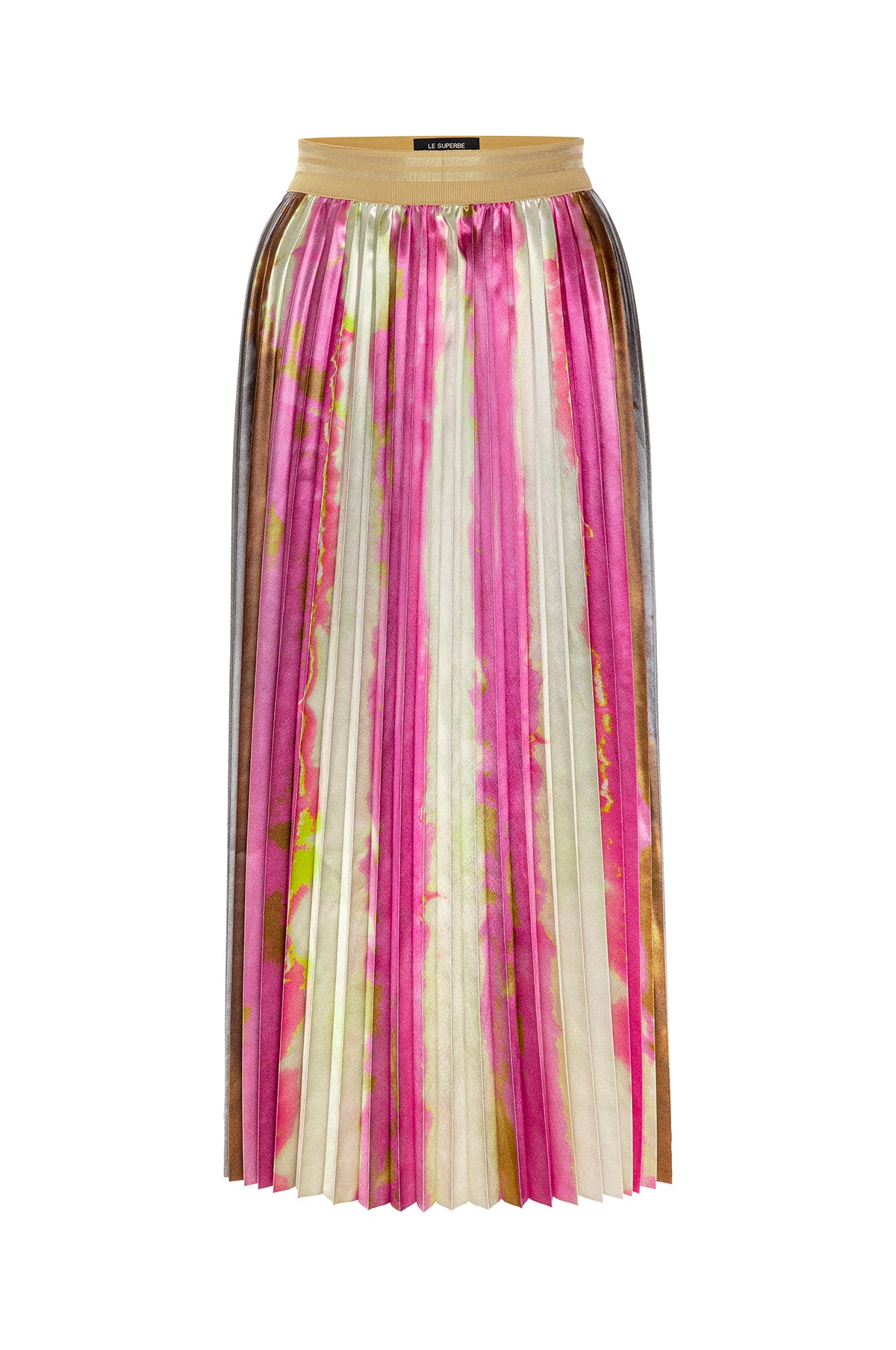Shibori Stripe Pleated Skirt