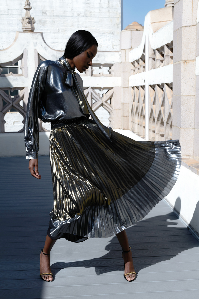 The Ritz Two Toned Pleated Skirt
