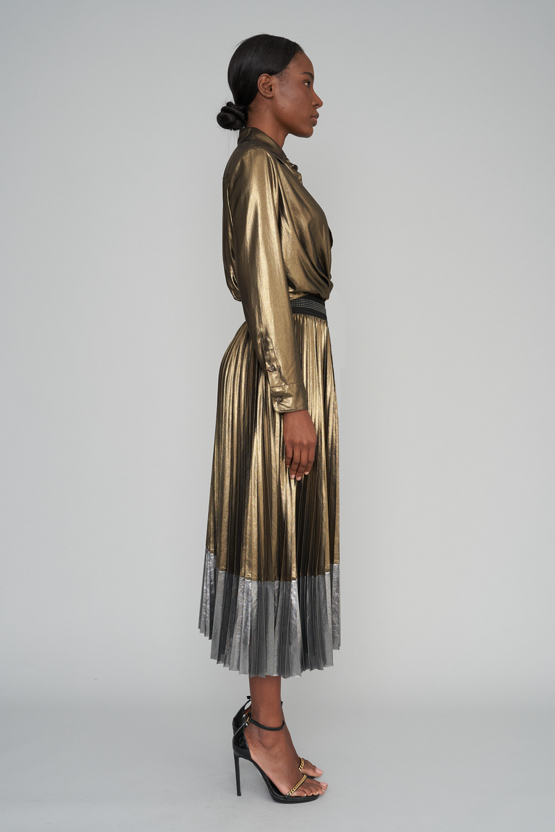 The Ritz Two Toned Pleated Skirt