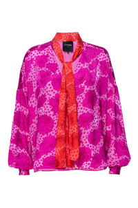 Aurora Flora Tie Front Blouse