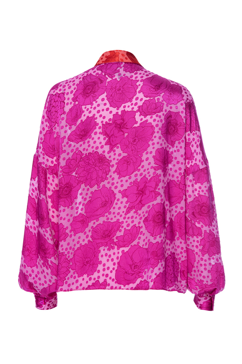 Aurora Flora Tie Front Blouse