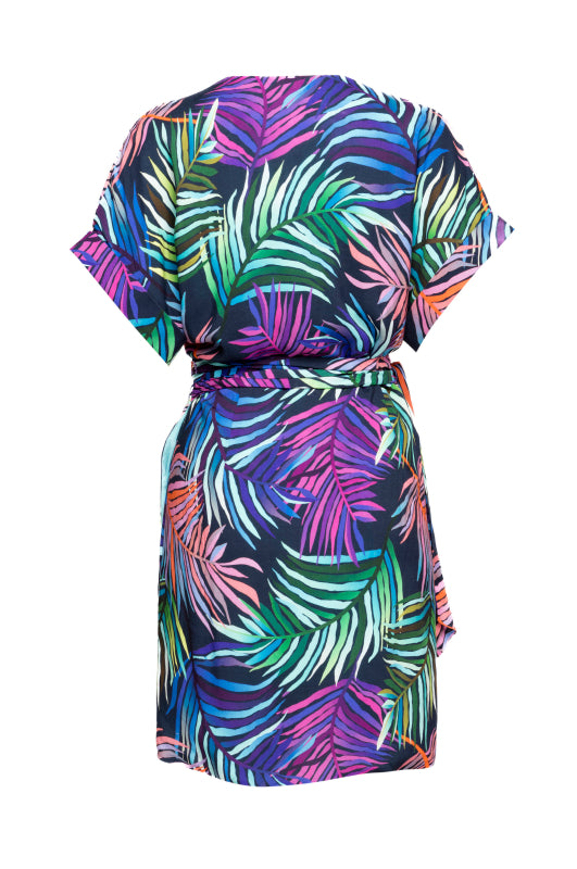 Rainbow Ferns Wrap Dress