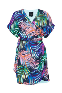 Rainbow Ferns Wrap Dress