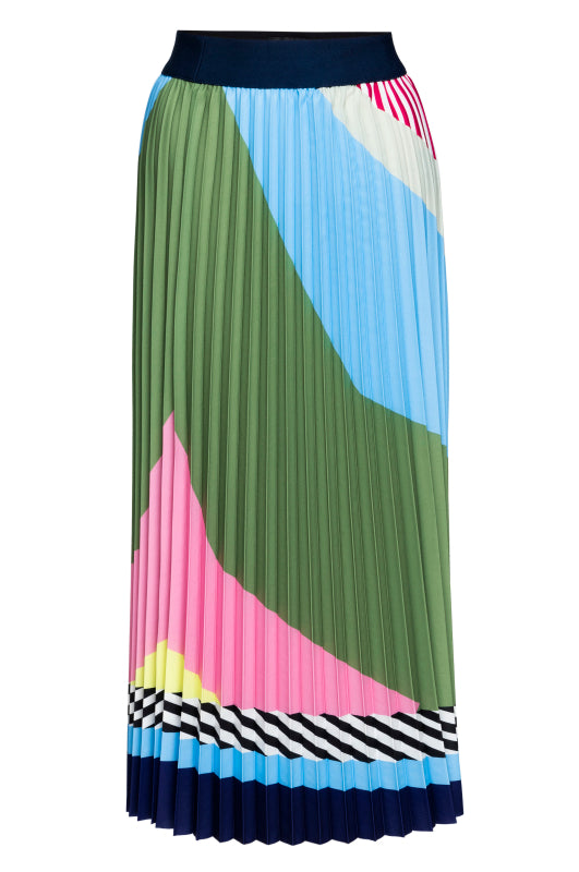 Interrupted Pattern Pleated Skirt