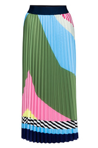Interrupted Pattern Pleated Skirt