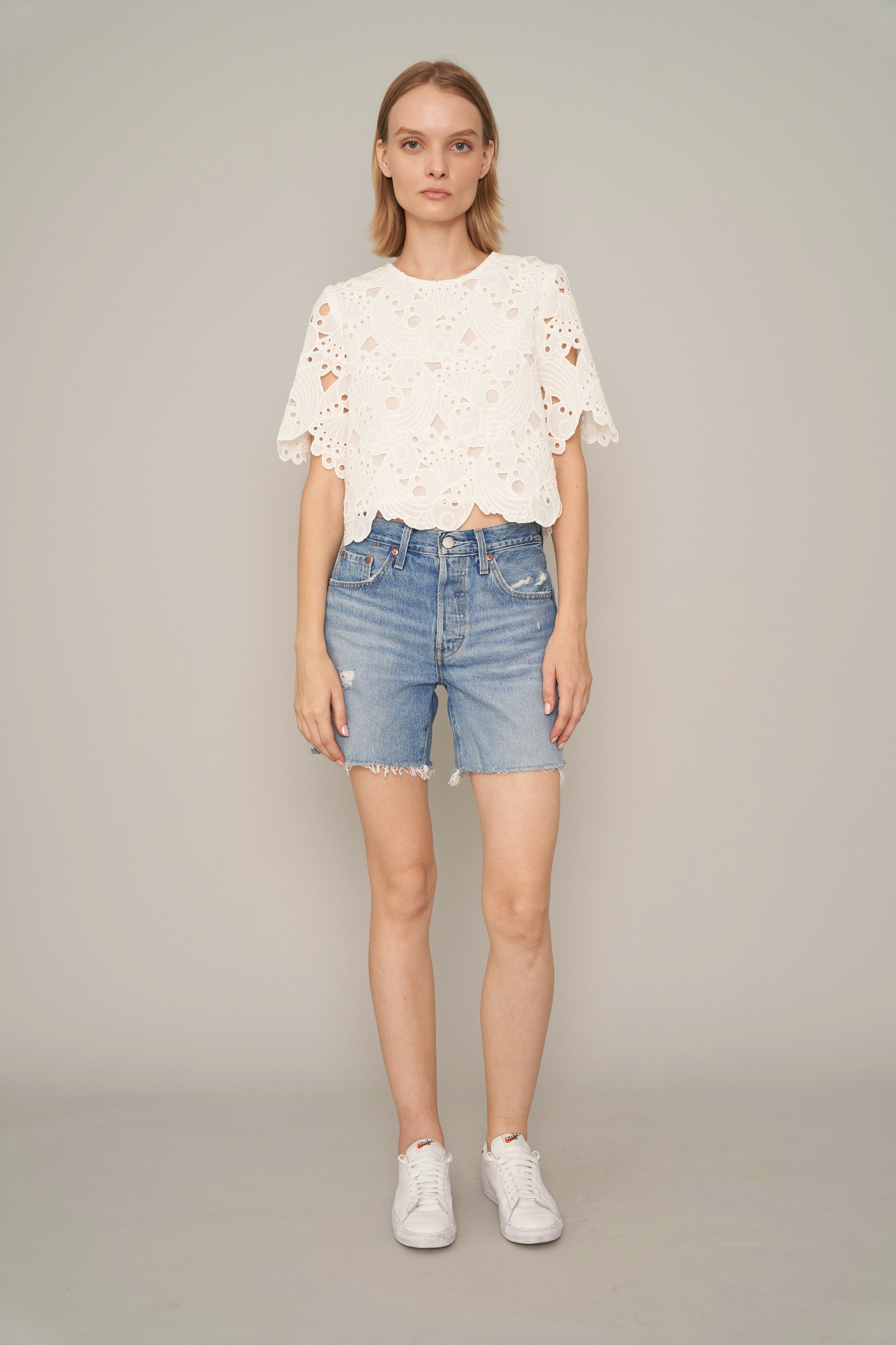 Wave Eyelet Top
