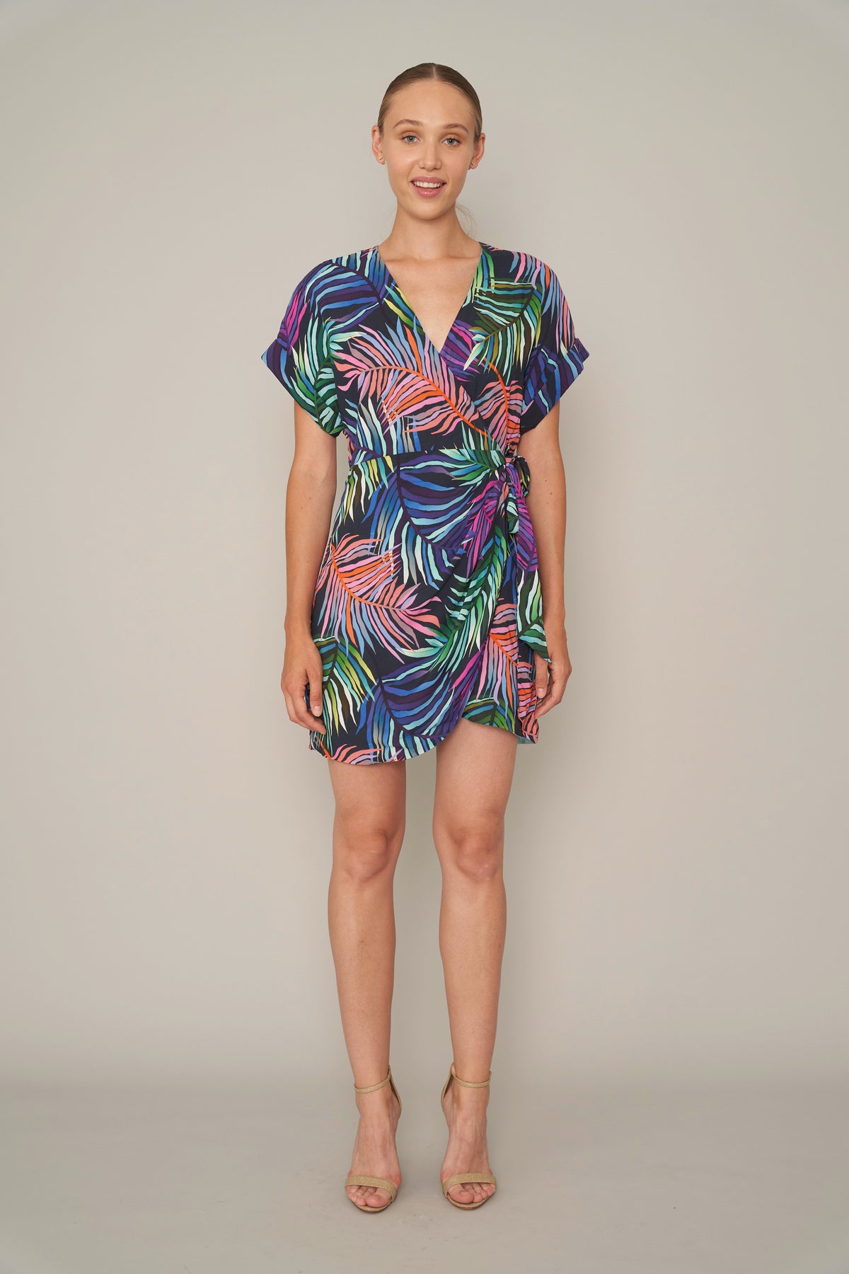 Rainbow Ferns Wrap Dress