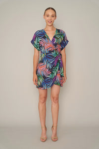 Rainbow Ferns Wrap Dress